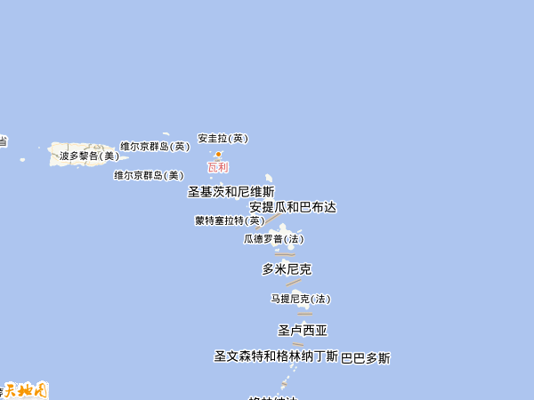 安提瓜和巴布達地圖 安提瓜和巴布達地圖
