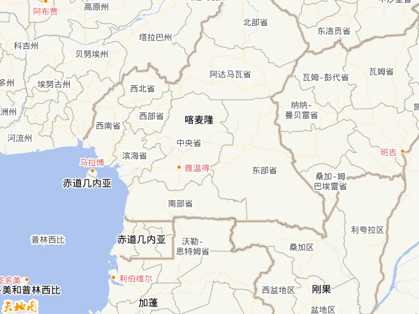 喀麥隆地圖