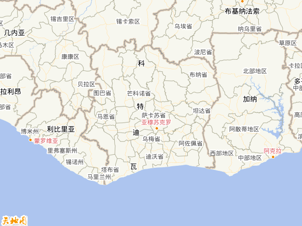 科特迪瓦地圖