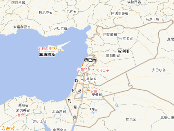 黎巴嫩地圖