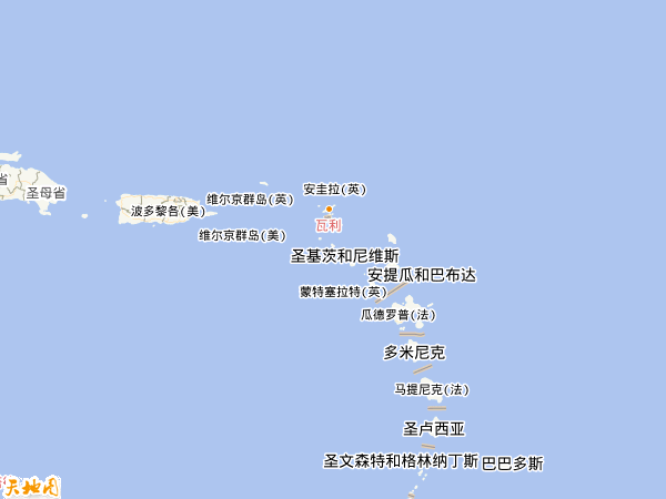 圣基茨和尼維斯地圖 圣基茨和尼維斯地圖