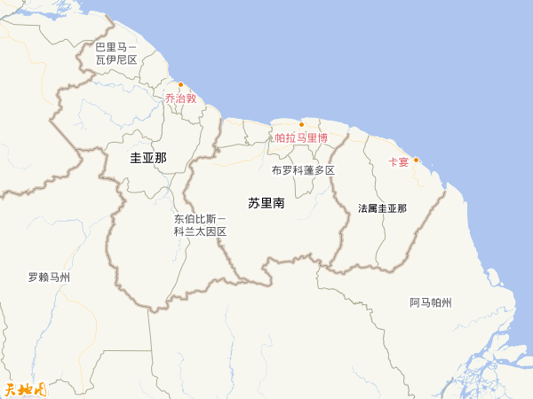 蘇里南地圖