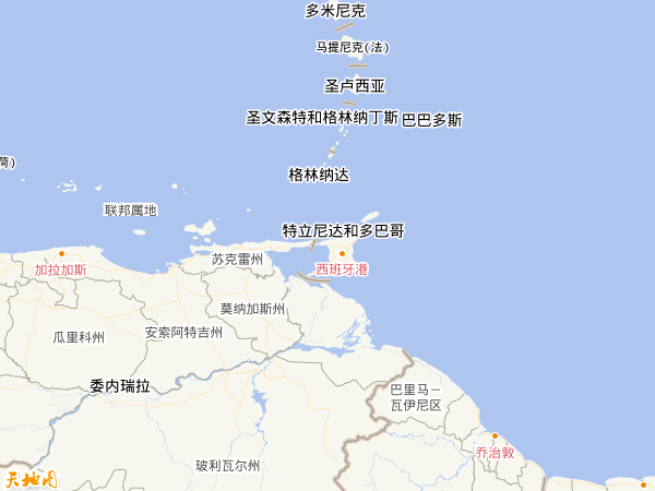 特立尼達和多巴哥地圖 特立尼達和多巴哥地圖